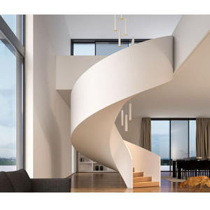 Scala a Chiocciola Elegante in Acciaio Inox con Gradini in Quercia Personalizzati per Interni - Product Image 4