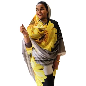 अनुकूलित 100% कपास फैंसी डिजाइन सूडान Toub पारंपरिक सबसे अच्छा सूडानी Toub प्रिंट महिलाओं स्विस Voile पोशाक दुबई कपड़े