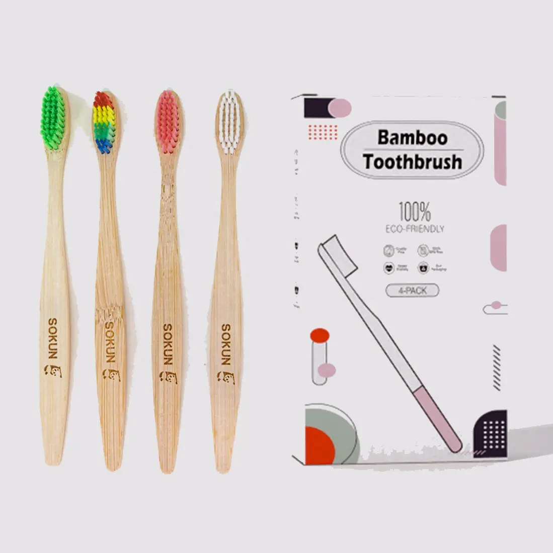 Wholesale 100 % Healthy Eco Organic Charcoal Bamboo Toothbrush With Bpa Free Bristle