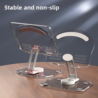Support de tablette universel rotatif à 360°, portable, réglable, pliable, en plastique transparent acrylique pour bureau