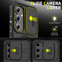 Étui de protection pour téléphone avec fenêtre pour appareil photo GSCASE pour Redmi Note 15 5G, étui de protection pour objectif pour Samsung S26 S26 Plus S26 Ultra
