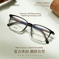 7326 Desain Estetika Retro yang Santai, dengan Tekstur Unggulan. Pilih Bingkai Kacamata TR+Acetate Berkualitas Tinggi