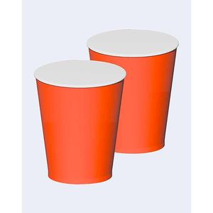 Set di 8 bicchieri monouso arancioni da 270cc, bicchieri in plastica arancioni per bevande - Product Image 1