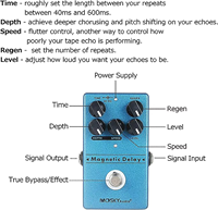 Pédale d'effet de guitare MOSKY Magnetic Delay Echo, effet d'écho modulé, True Bypass, pièces et accessoires pour guitare