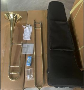 Trombone en laiton laqué or en clé de Sib Flat Performance professionnelle de haute qualité JYTB - Product Image 1