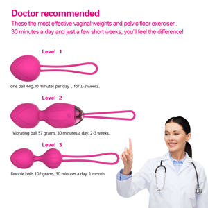 Amazon Hot Sell 2 In 1 Kegel Bälle Kit Ben Wa Bälle Silikon Fernbedienung Vibrator Ei Für Frauen - Product Image 3