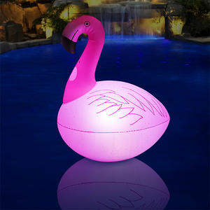 VENTE FLASH Flotteurs de piscine gonflables en forme de flamant rose avec lumières, alimentés par énergie solaire, tubes de natation en forme de flamant rose, anneaux de natation pour l'été, le lac, la plage et la piscine - Product Image 1