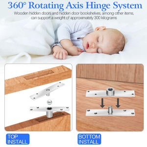 مفصلة باب محورية مخفية من الفولاذ المقاوم للصدأ عالية التحمل بزاوية 360 درجة، قابلة للتعديل وحديثة من KEDING KD-V107 6 مم - Product Image 2