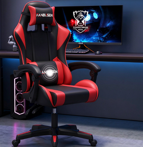 Silla de Juego Ergonómica de Cuero PU, Silla de Escritorio Giratoria con Altura Ajustable y Reposapiés para Oficina en Casa - Product Image 5