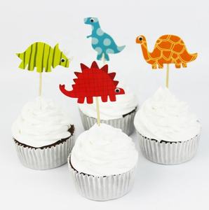 Décorations pour réception-cadeau pour bébé, dessin animé, fournitures de décoration de gâteaux, décorations pour enfants, Toppers de Cupcake et dinosaure, 30/24 pièces - Product Image 2