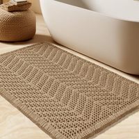 Tapis de bain en polyester personnalisé, absorbant, séchage rapide, antidérapant, avec adhésif thermofusible, tapis de sol de salle de bain résistant au glissement