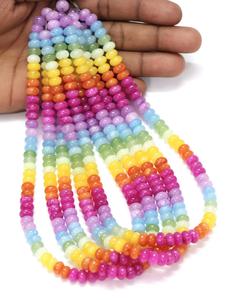 Collar de cuentas de arcoíris Zooying Color cuarzo suave Roundel colorido con cuentas de piedras preciosas DIY collar de piedra Natural personalizado - Product Image 6