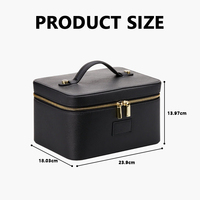 Trousse de Toilette de Voyage Imperméable en PU LZ, Boîte à Cosmétiques Portable, Organisateur pour Articles de Toilette, Utilisation Multiple, Fermeture à Glissière