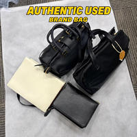 Sac fourre-tout en cuir matelassé authentique d'occasion, sac de luxe de marque de créateur de seconde main pour femme, idéal pour le quotidien