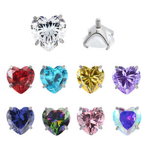 316L Stainless 5A Zircon <strong>Lip</strong> Stud Internally Threaded Body Piercing Jewelry Findings for DIY 2-5mm Stone <strong>Size</strong> <strong>Gauge</strong> - Product Image 1