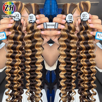 Cheveux humains en vrac ZH de haute qualité 100 % naturels, ondulés profonds, sans trame, extensions de cheveux en vrac pour tressage