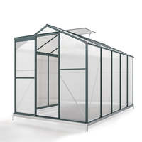 AJUNION Serre de jardin 10x6 pieds Serre de tente de jardin en polycarbonate à cadre en aluminium vert avec 2 évents