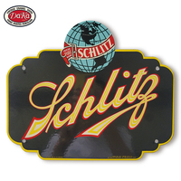 Plaque en émail de porcelaine avec inscription « Soda Drinks Door Push Orange Crush »