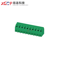 Bornier à vis pour PCB 3,81 mm >30 AWG 10A, style européen, contact en laiton, vis en acier, isolation PBT, 2-24 pôles, 2500V, 300V (surtension)