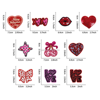 Patch brodé Cœur avec slogan 'Love', accessoire thermocollant romantique en gros pour la décoration de vêtements, sacs et chapeaux