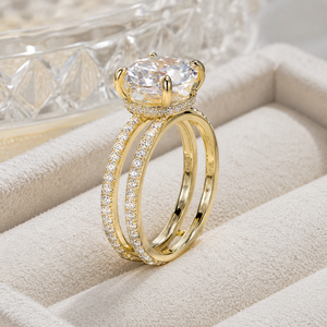 Anello di fidanzamento a quattro punte per donna, gioiello da dito scintillante per cena o festa - Product Image 4
