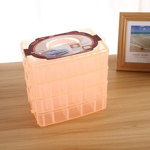 Plastic 24-Compartment 4-Layer Storage Box With Lid Organizer For Food And Miscellaneous Items Rectangle Standing Type - Product Image 4
