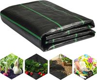 Ajouté UV solaire PP noir paysage tissu pour le contrôle des mauvaises herbes barrière couvre-sol pour serre Agriculture Anti herbe