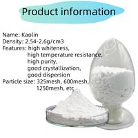 Kaolin de qualité cosmétique 325 Mesh, prix à la tonne, poudre d'argile blanche pour ciment blanc, savon, détergent à lessive