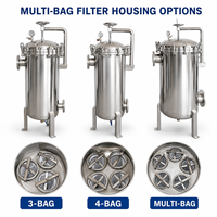 Nouveau système de filtration multi-sacs de grande capacité 500 L/h avec boîtier de filtre 5 sacs SS304/SS316L pour produits chimiques, pétrochimiques et eau