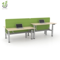 Bureau debout modulaire IULTRA moderne avec éclairage LED/RGB intégré, réglable électriquement, écologique pour une visibilité améliorée