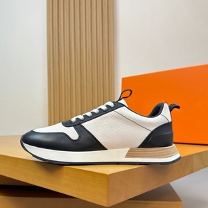 Chaussures plates décontractées en cuir de vache véritable pour hommes, style quotidien, chaussures de marche en cuir de vache, baskets, chaussures de skateboard, tendance mode - Product Image 3
