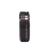 8MM abgeschrägte Kante gebürstet schwarz Wolfram Ehering Herren Hirschgeweih Ring Modisches Accessoire