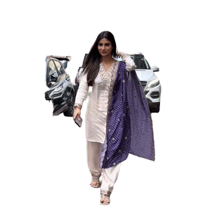 Conjunto de ropa de fiesta de diseñador para mujer Dupatta con estampado elegante con parte superior e inferior - Product Image 1