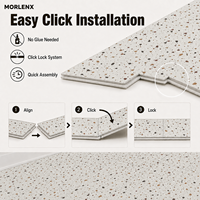 MORLENX Terrazzo-Look SPC-Bodenbelag Umweltfreundlich Wasserdicht Rutschfest Starrer Kern Klick-Vinylfliesen für Büro Schule Gewerbe