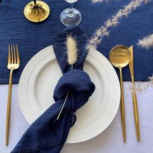 Serviettes en tissu de coton jetables de haute qualité serviettes de table à motif brodé Durable de luxe pour les mariages événements Style moderne - Product Image 3