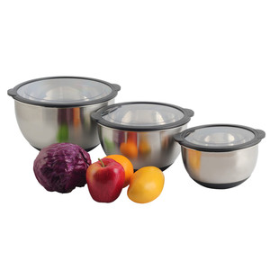 Bols à mélanger imbriqués en métal pour la cuisine, la préparation des repas, la cuisson, bols à mélanger en acier inoxydable avec couvercles - Product Image 5
