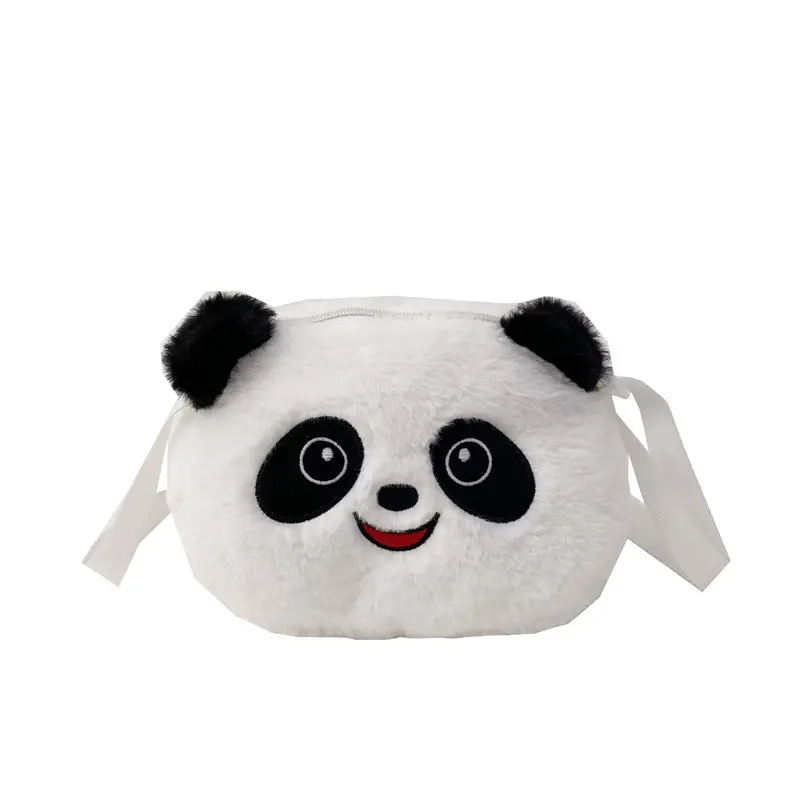 Novo brinquedo de pelúcia saco Panda cartoon criativo bonito garra máquina boneca único ombro traseiro oblíquo cruz saco rede menina vermelha
