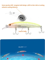 Lutac OEM Pro Minnow/110mm/21g/Floating 2M/Origin Hook 3D Stereo Eyes Inner Gravity Shift Tungsten Ball Design