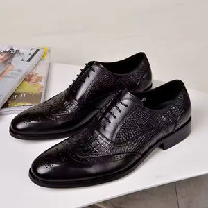 Mens Business Dress Leather Shoes British Leather Grain <b>Pointed</b> Tip Breathable Slip-On High End Handmade Autumn <b>Light</b> - Product Image 5