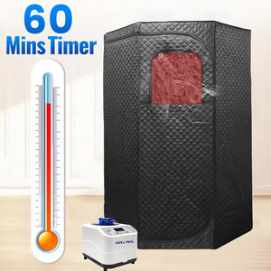 Tente de <span class=keywords><strong>sauna</strong></span> infrarouge moderne en acrylique de taille normale portable, <span class=keywords><strong>sauna</strong></span> infrarouge lointain pour une personne, pentagonal, avec coussin chauffant pour les pieds - Product Image 4