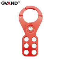 6 구멍이있는 스틸 잠금 안전 걸쇠 38mm 후크 다인용 관리 자물쇠 RED LOTO 잠금 잠금 자물쇠 자물쇠 가위 걸쇠