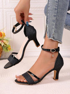 Sandales pour femmes, style 2026, bout de poisson, patchwork, bride à la cheville, lacets, ouvertes, surdimensionnées, élégantes, talon épais, imperméables, légères - Product Image 6