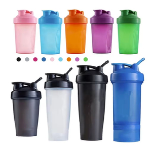 Bouteille d'eau sport en plastique OEM&ODM sans BPA 20oz, anti-fuite, portable, pour la gym, avec logo personnalisé et boule mélangeuse pour <span class=keywords><strong>shaker</strong></span> protéiné - Product Image 4