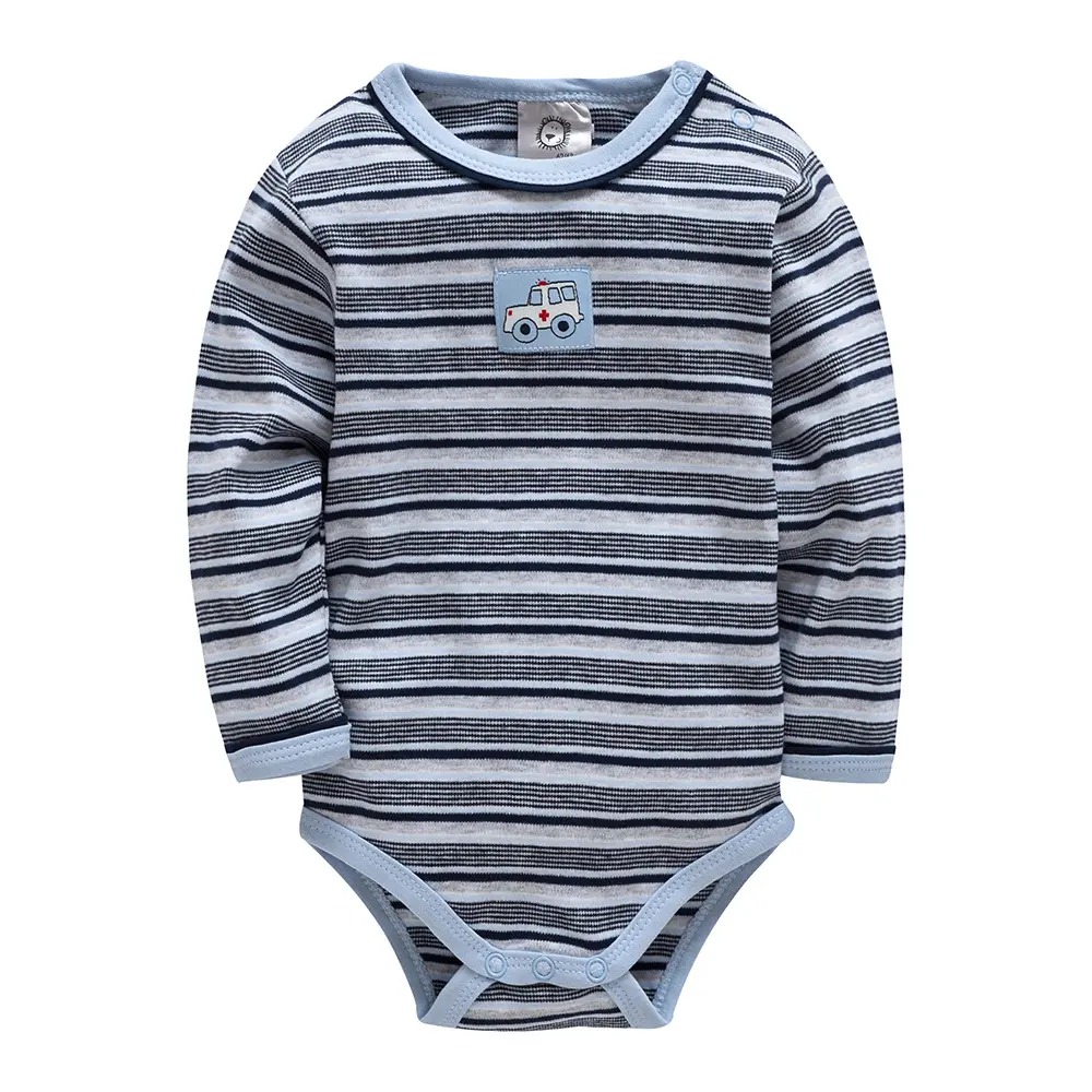 Vente en gros de vêtements pour tout-petits pour bébés barboteuse pour bébés à rayures imprimé style doux justaucorps en soie de lait manches flottantes nouveau modèle onesie