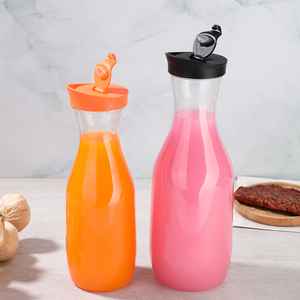 Botella <span class=keywords><strong>de</strong></span> plástico para bebidas artesanales reutilizable <span class=keywords><strong>de</strong></span> 1000ml al por mayor para un diseño claro <span class=keywords><strong>con</strong></span> tapa abatible para bebidas <span class=keywords><strong>de</strong></span> licor y agua carbonatada - Product Image 5