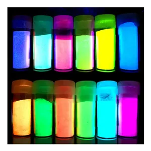 Produsen 20g jar kemasan neon photoluminescent glow in the dark spray pigmen bercahaya bubuk Kerajinan bersinar tinta cat