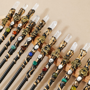 Bacchetta di Cristallo di Quarzo Naturale con 12 Segni Zodiacali, Punta Singola, per <span class=keywords><strong>Rituali</strong></span> di Guarigione, Vendita all'Ingrosso - Product Image 1