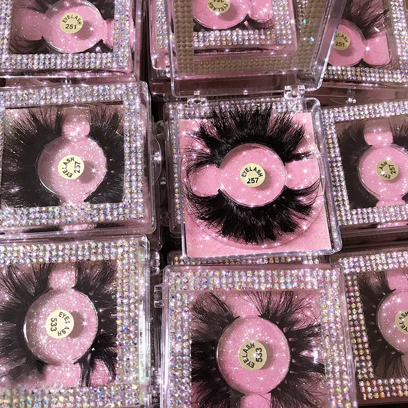 Cílios de vison 3D Fluffy 100% real atacado cílios de marca própria vison Lash3d cílios de vison 25mm pacote de cílios personalizados