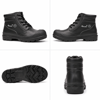 Bottes de sécurité ACE en PVC noir, à lacets, avec embout en acier, semelle intermédiaire confortable, anti-perforation, printemps/hiver/été, CE EN ISO 20345