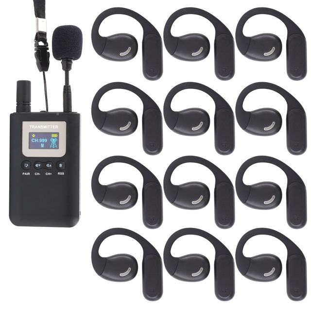 2.4GHz Wireless Whisper Mini Small Guiding Tour Headset Microphone Radio Guide System for Conference Tour Group Interpretation